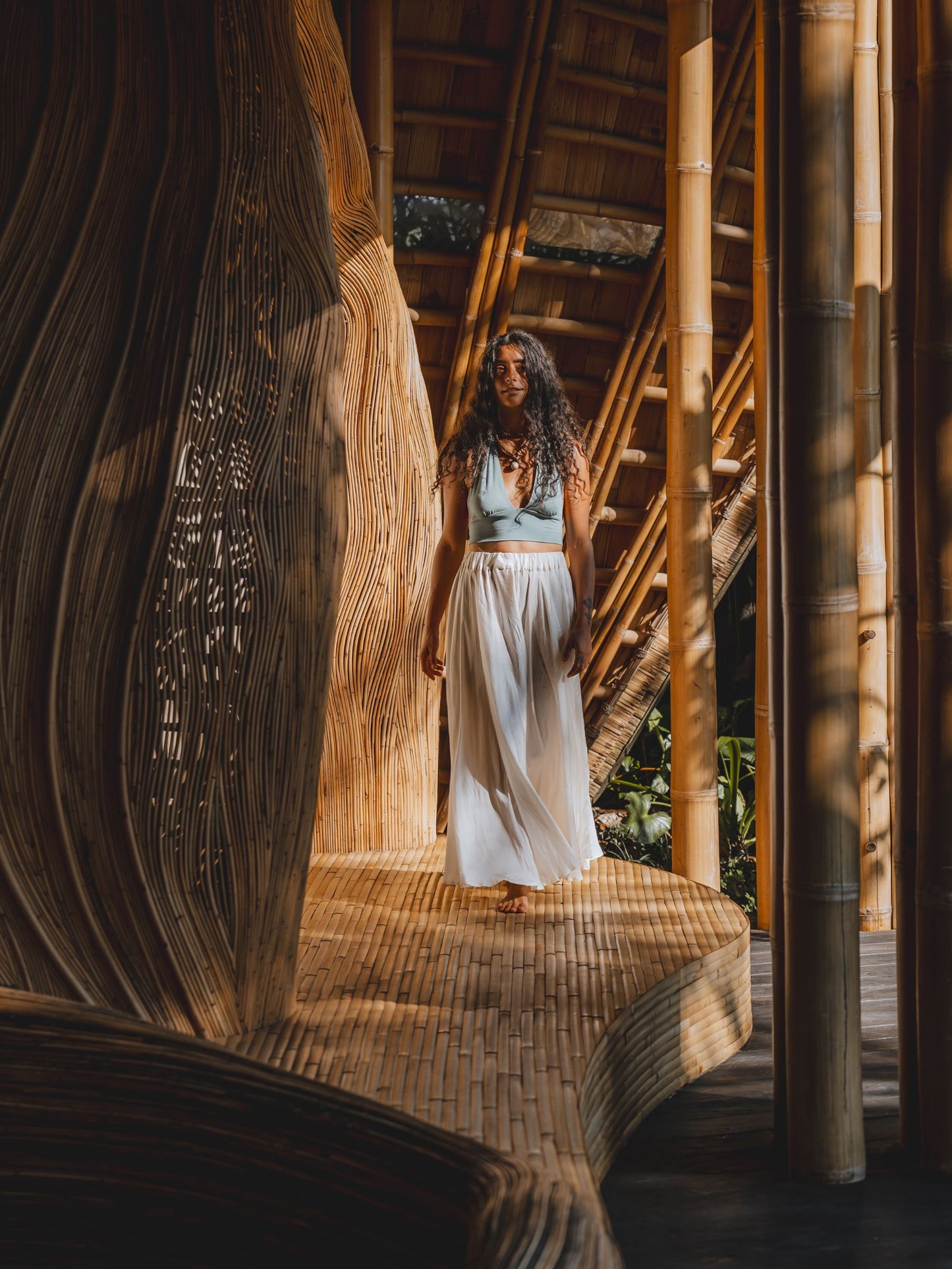 SaRa Long Skirt - Plant Silk - Lotus White