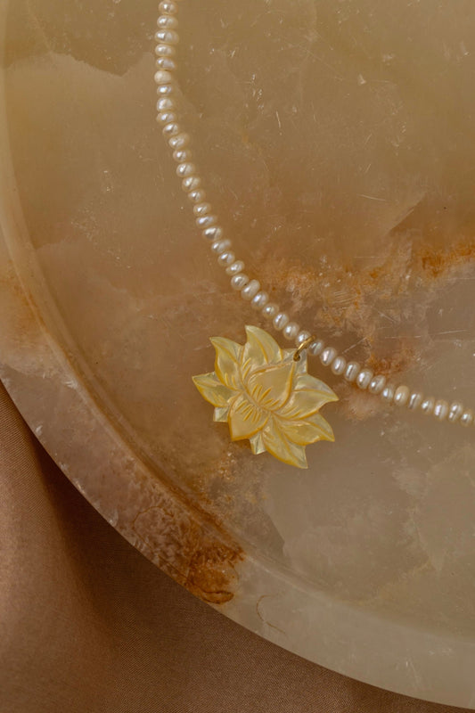 Solaris Lotus Collar Gold Mini Pendant Tiyara Soul Wear