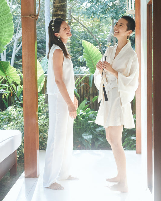 Lin Pant - Silk Tencel - Pearl White Tiyara Soul Wear