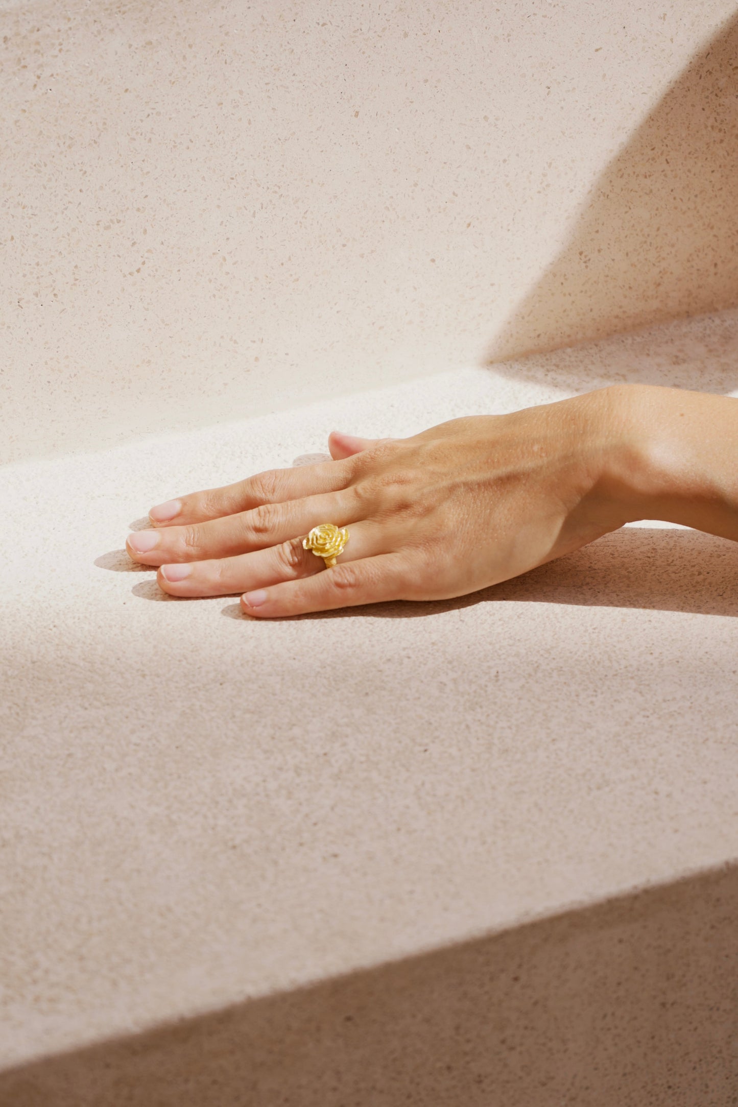 Rose of Magdalena Ring - 18K Gold Plated Sterling Silver Tiyara LLC