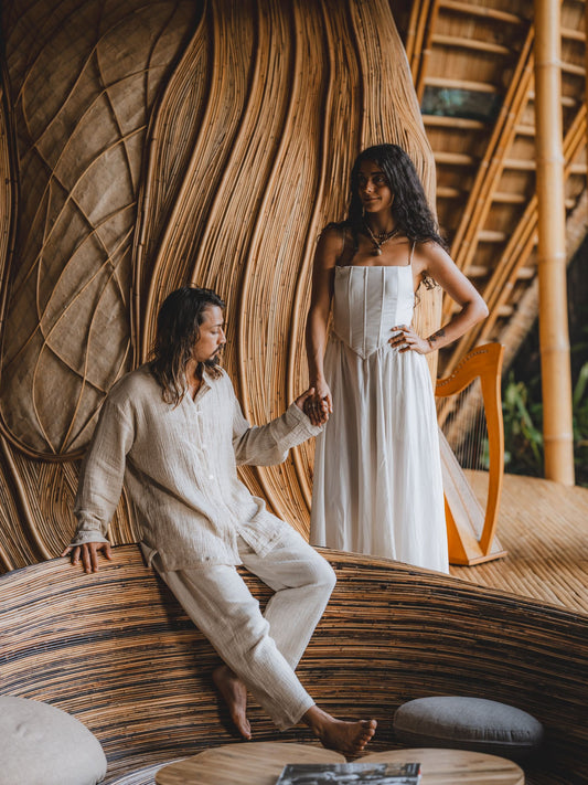 Chen Pant - Linen Cotton - Pearl White