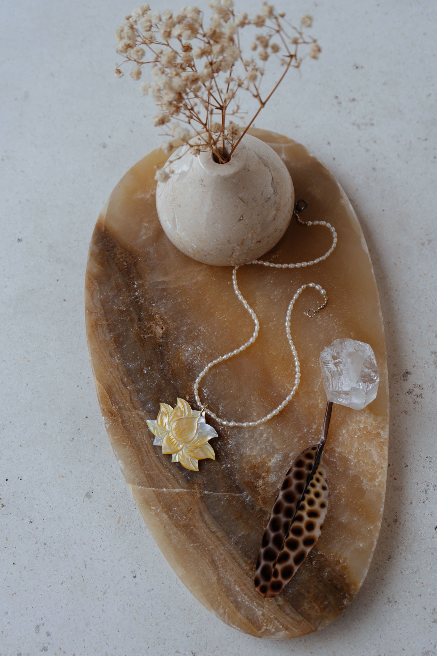 Solaris Lotus Collar Gold Mini Pendant Tiyara Soul Wear