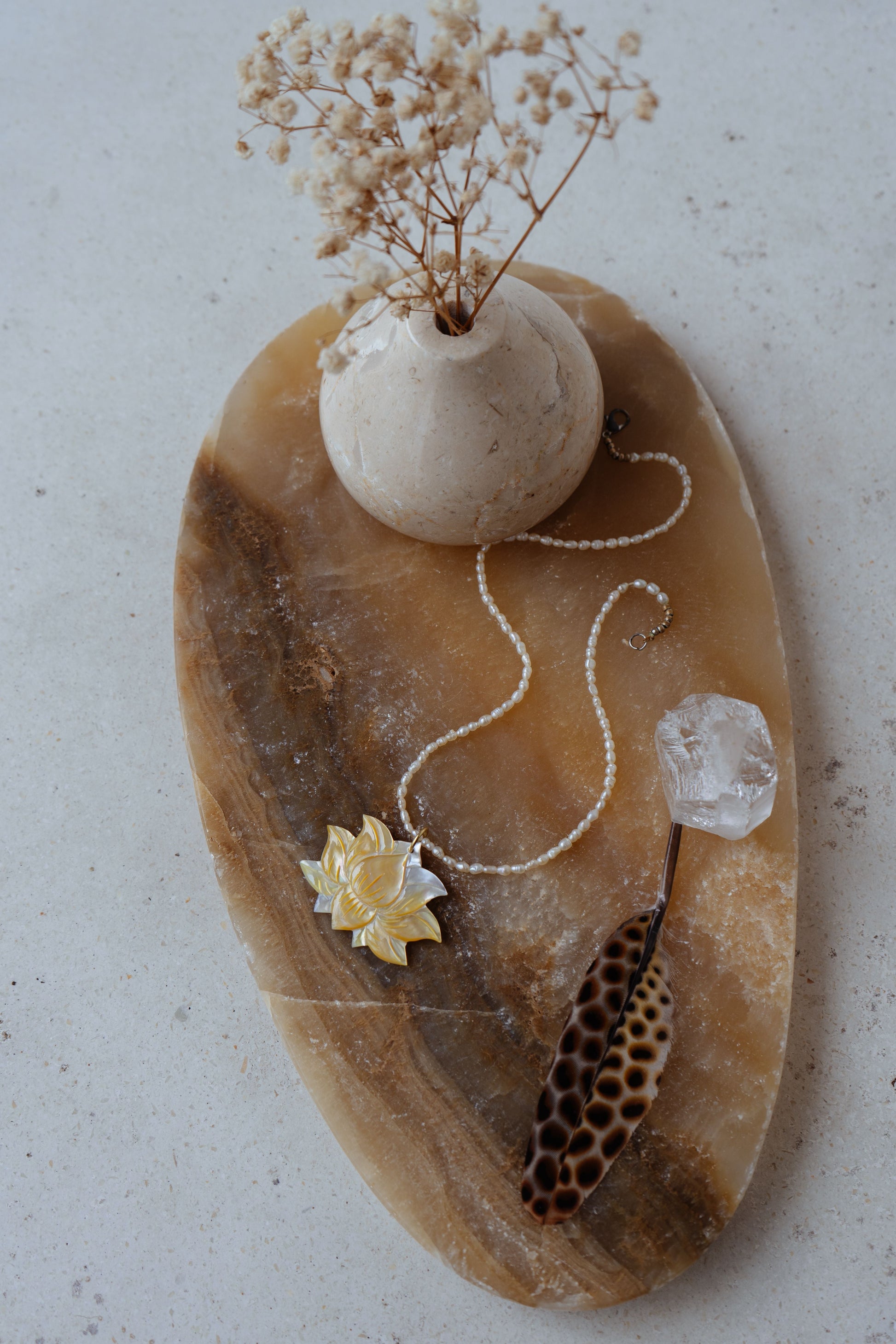 Solaris Lotus Collar Gold Mini Pendant Tiyara Soul Wear