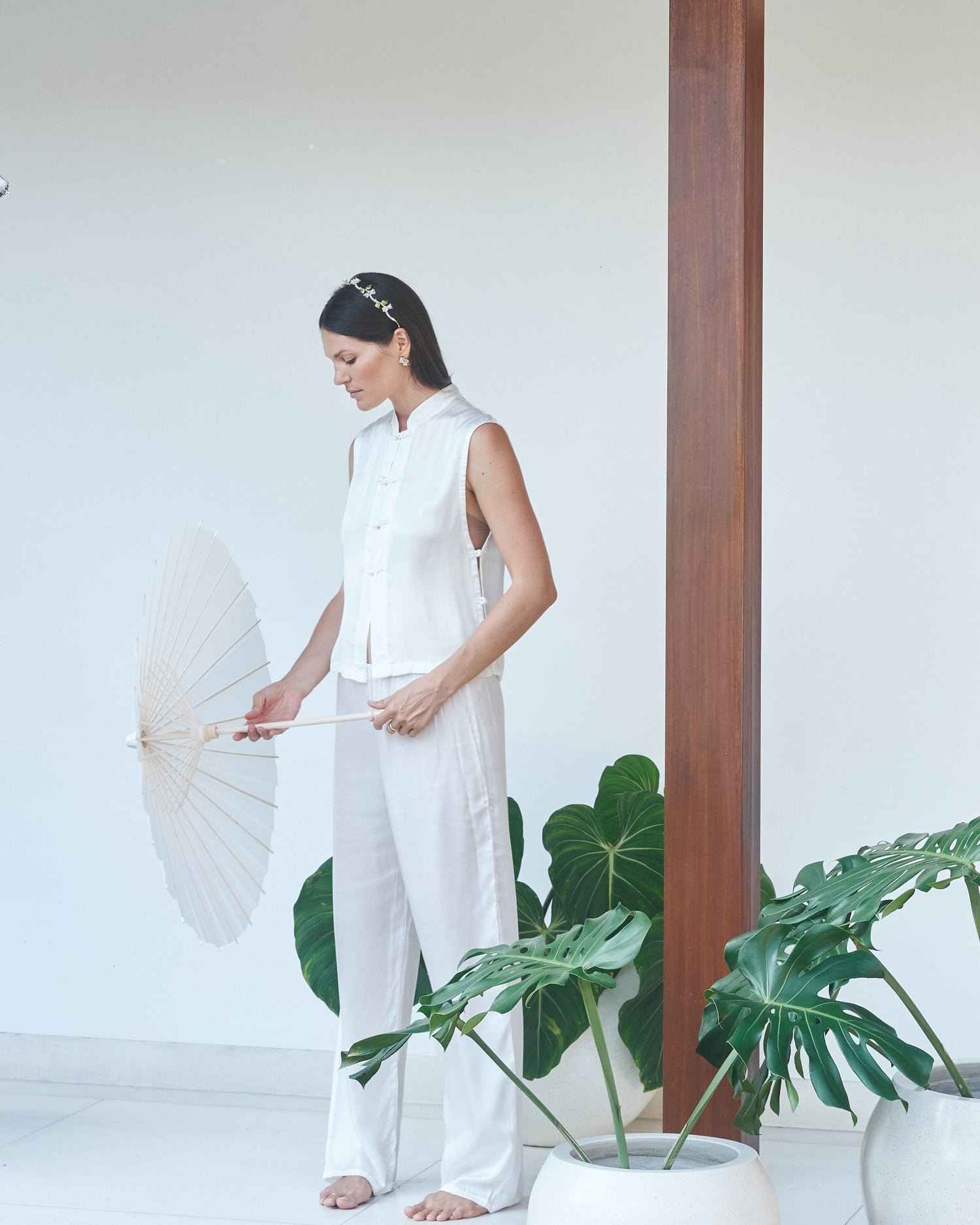 Lin Pant - Silk Tencel - Pearl White Tiyara Soul Wear