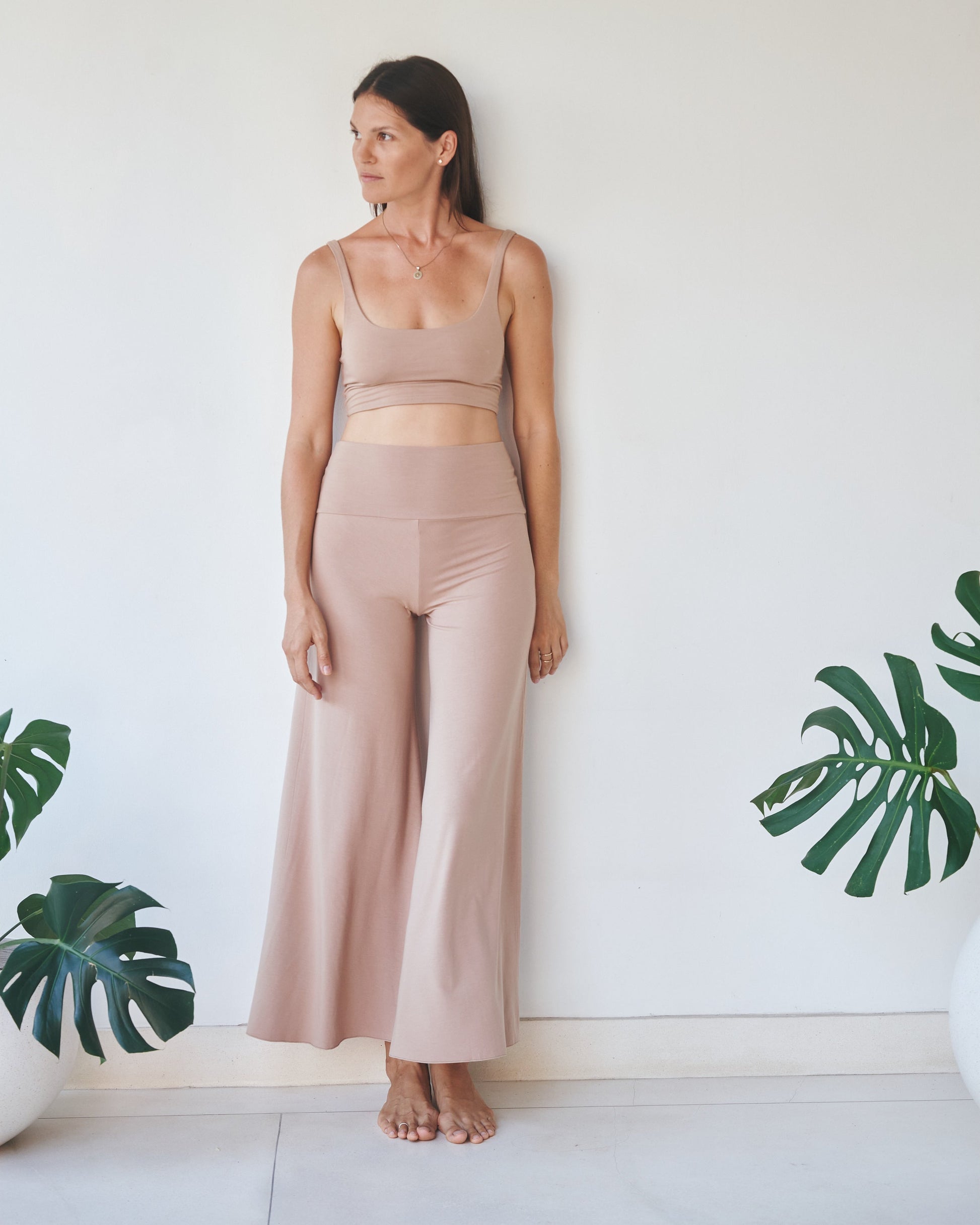 Sia Pant - Plant Viscose - Tan Tiyara Soul Wear