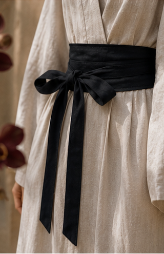 Obi Belt in Black Jade