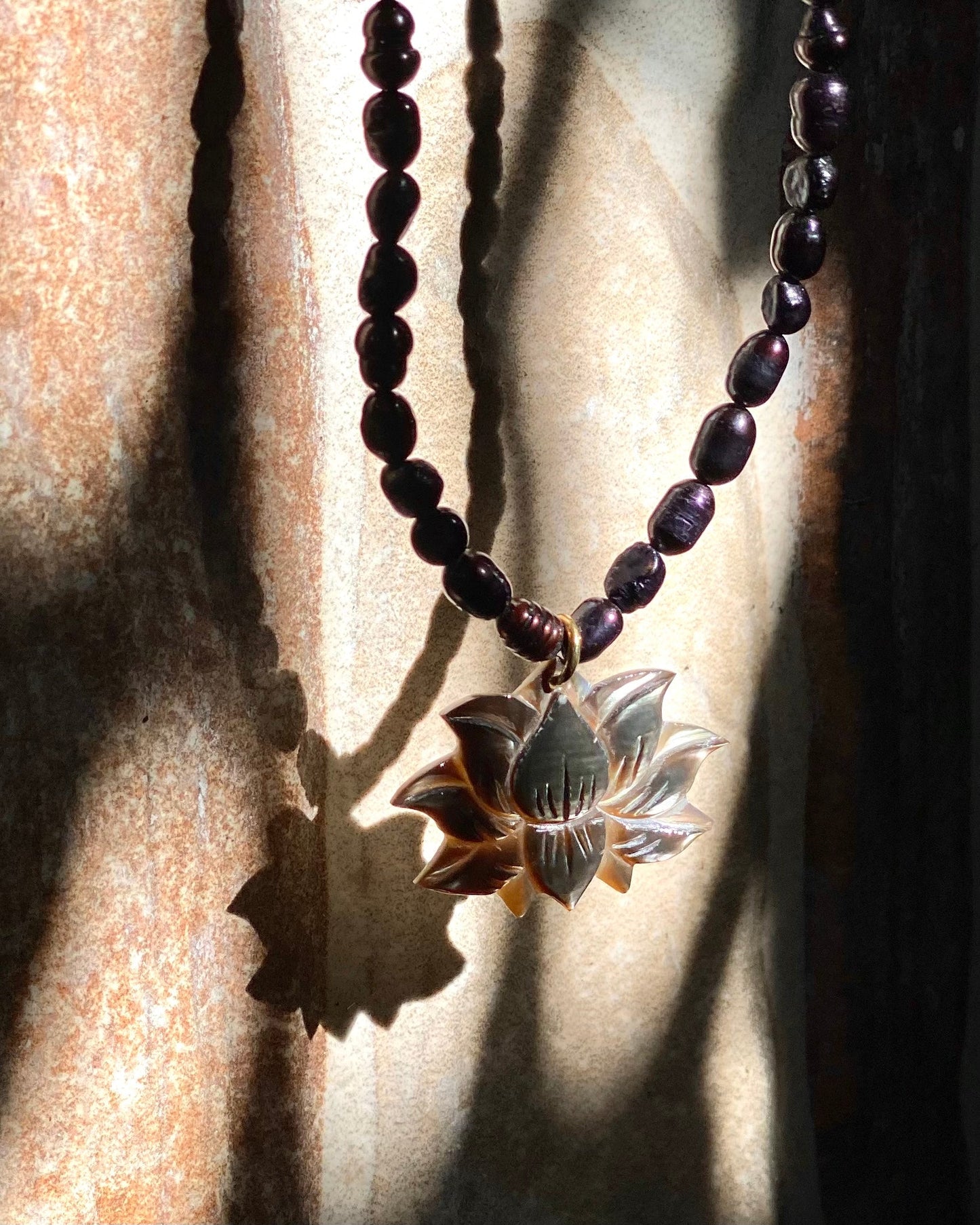 Noir Lotus Collar Necklace Black Mini Pendant Tiyara Soul Wear