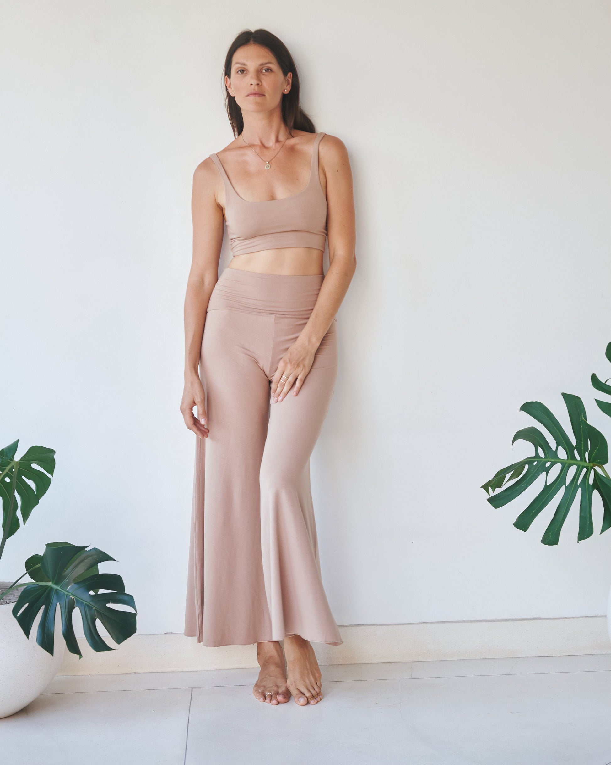 Sia Pant - Plant Viscose - Tan Tiyara Soul Wear