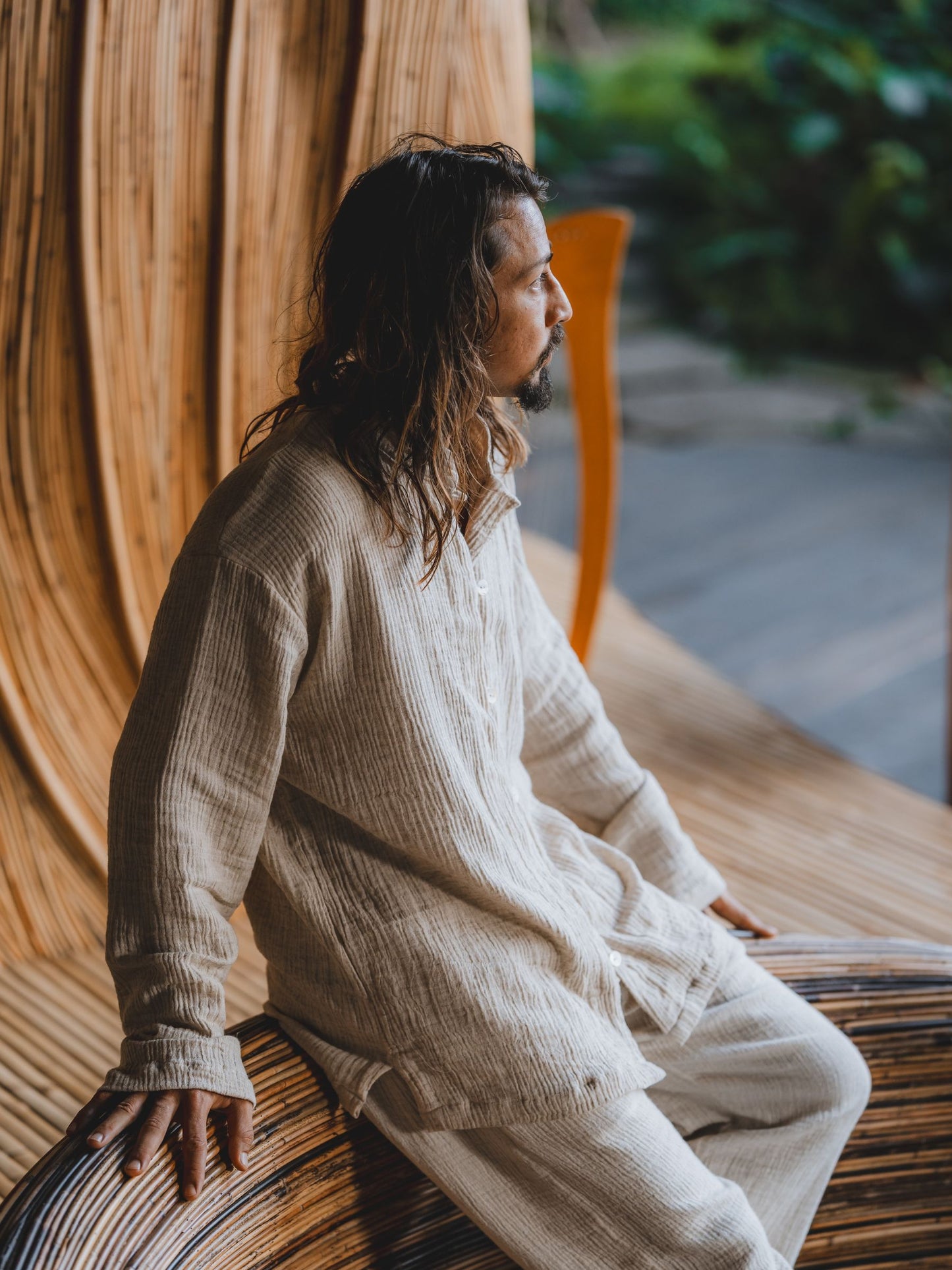 Chen Shirt - Linen Cotton - Pearl White