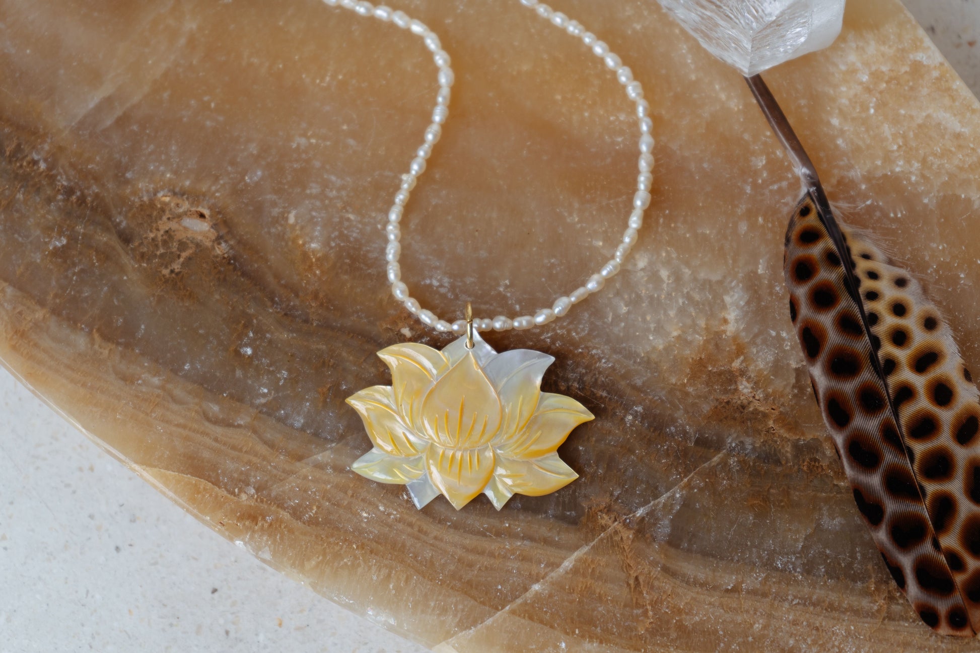 Solaris Lotus Collar Gold Mini Pendant Tiyara Soul Wear