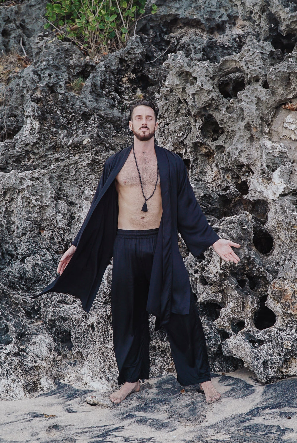 Dao Pant - Silk Viscose - Black Onyx Tiyara Soul Wear