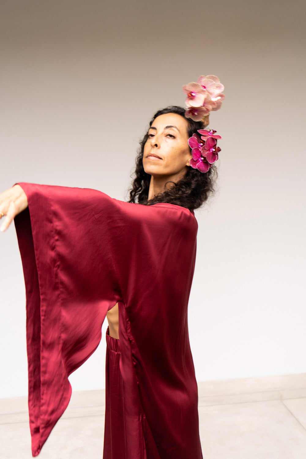 Aset Kimono in Sacred Maroon