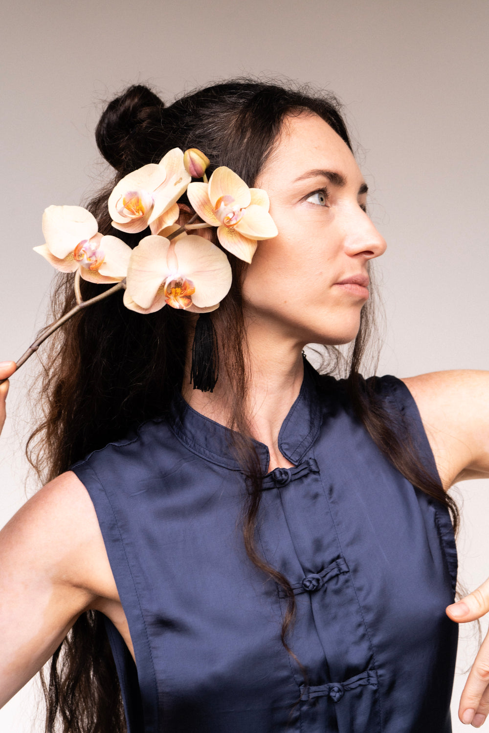 Lin Vest — Lyocell Silk — Midnight Blue