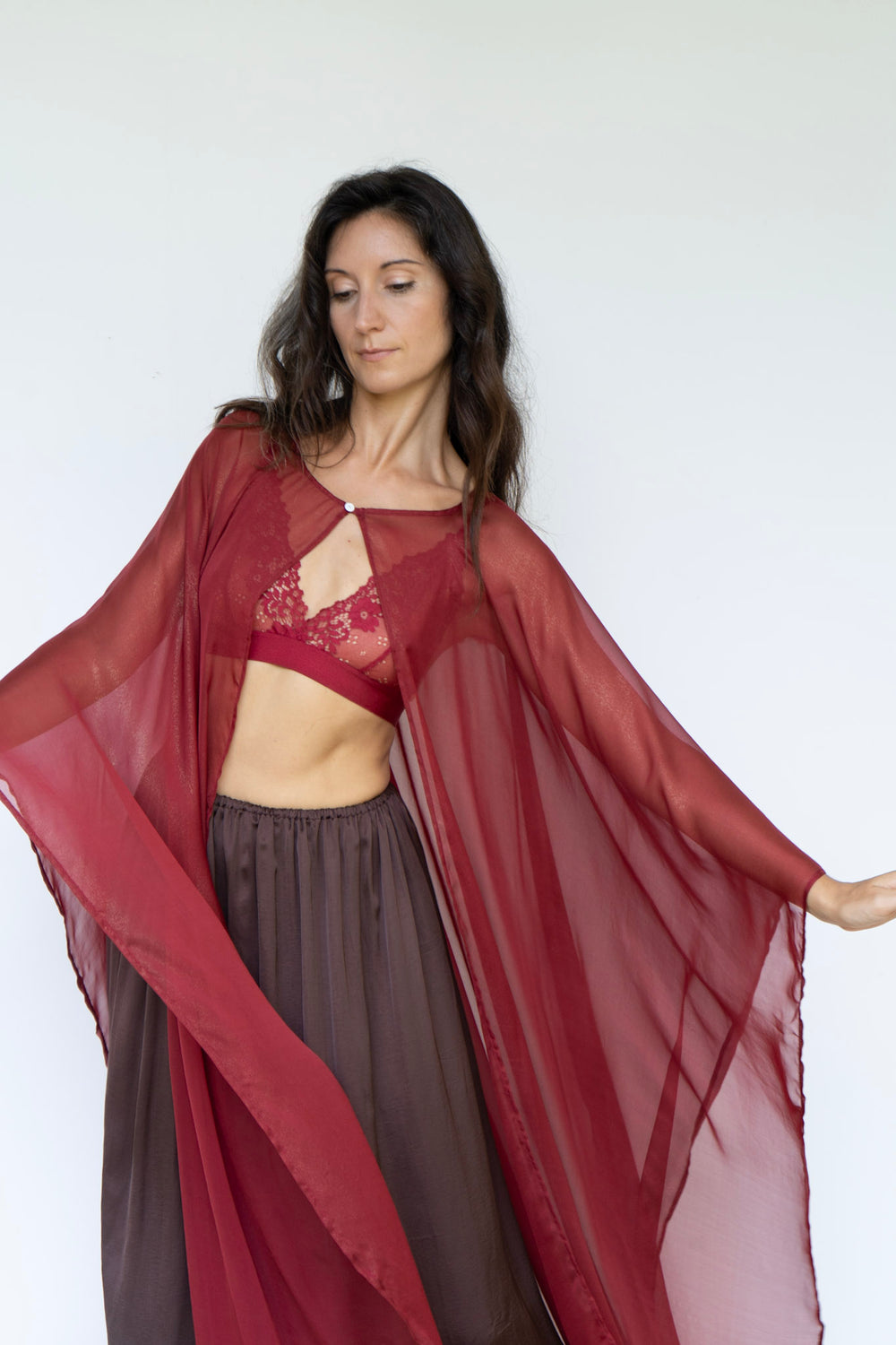 Lin Skirt, Premium Rayon, Earth Cacao