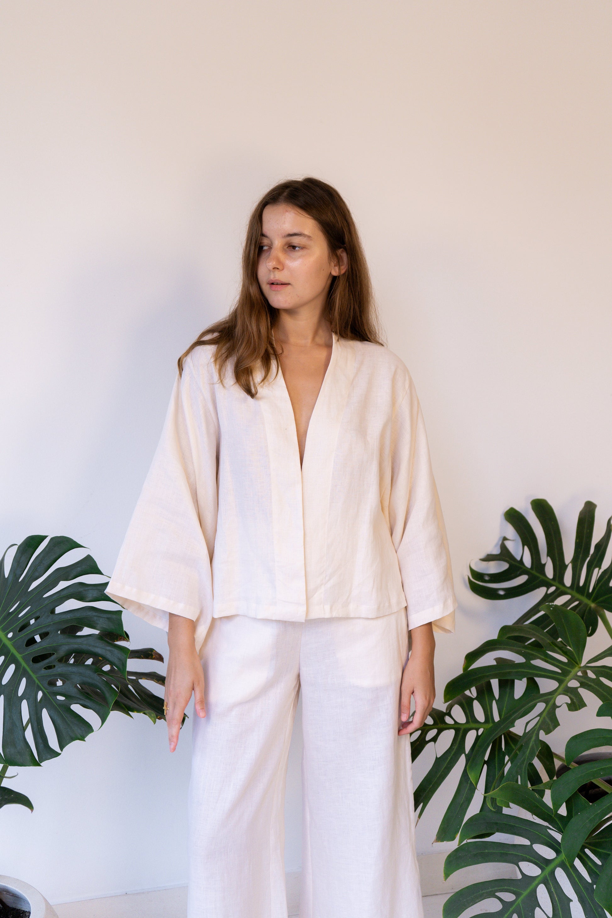 Makoto Pant - Linen - Pearl White Tiyara Soul Wear