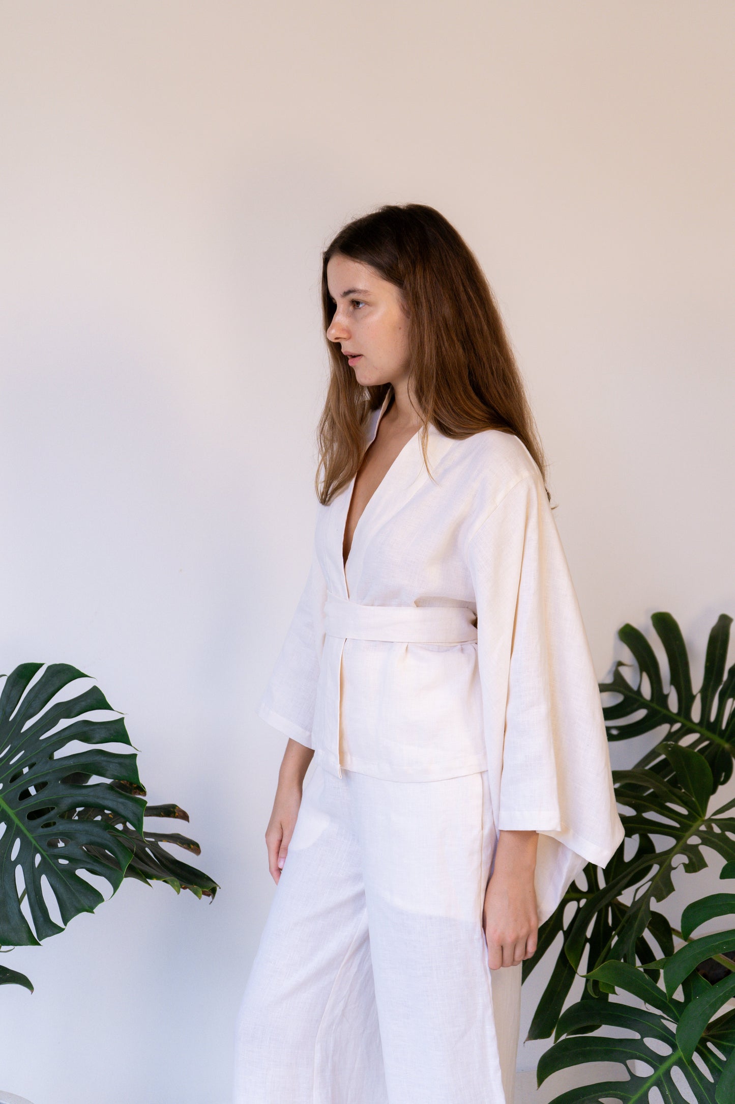 Makoto Pant - Linen - Pearl White Tiyara Soul Wear