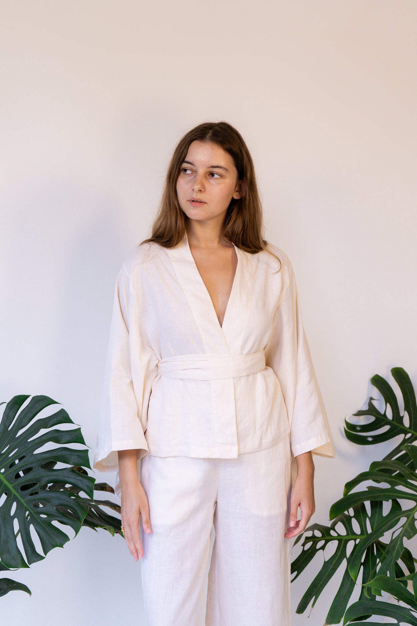 Makoto Pant - Linen - Pearl White Tiyara Soul Wear