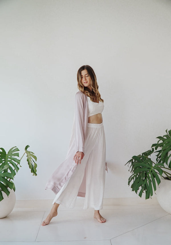 Lotus Kimono - Silk Viscose - Lavender Tiyara Soul Wear