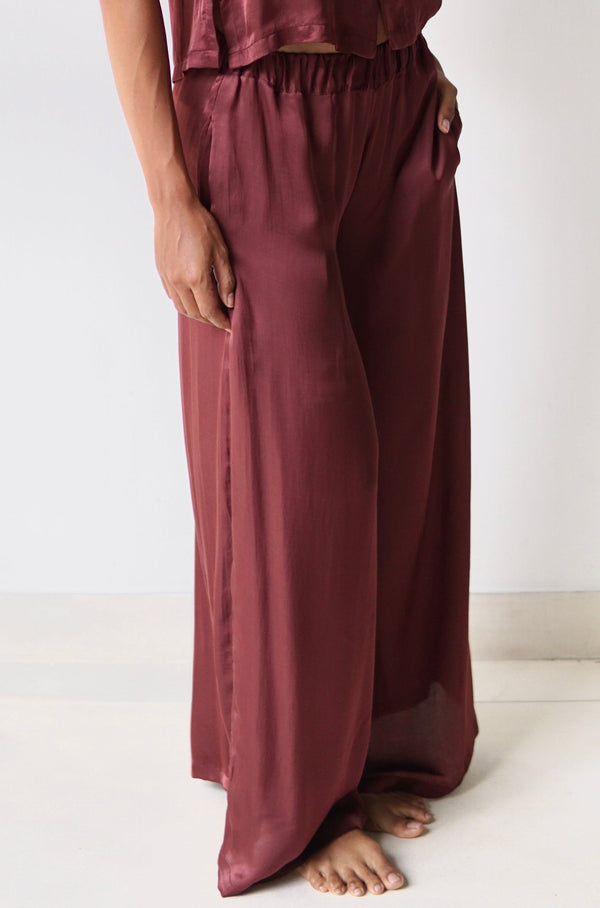 Ting Pants, Lyocell Silk, Autumn Plum, view 3