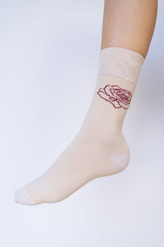 Rose Sock - Beige Sand Cotton Tiyara