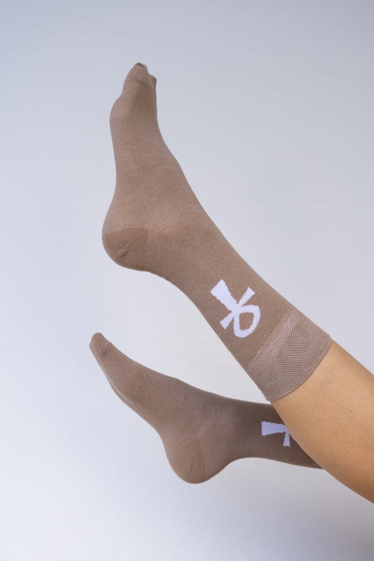 Ankh Sock - Sandstone Brown - Cotton Tiyara