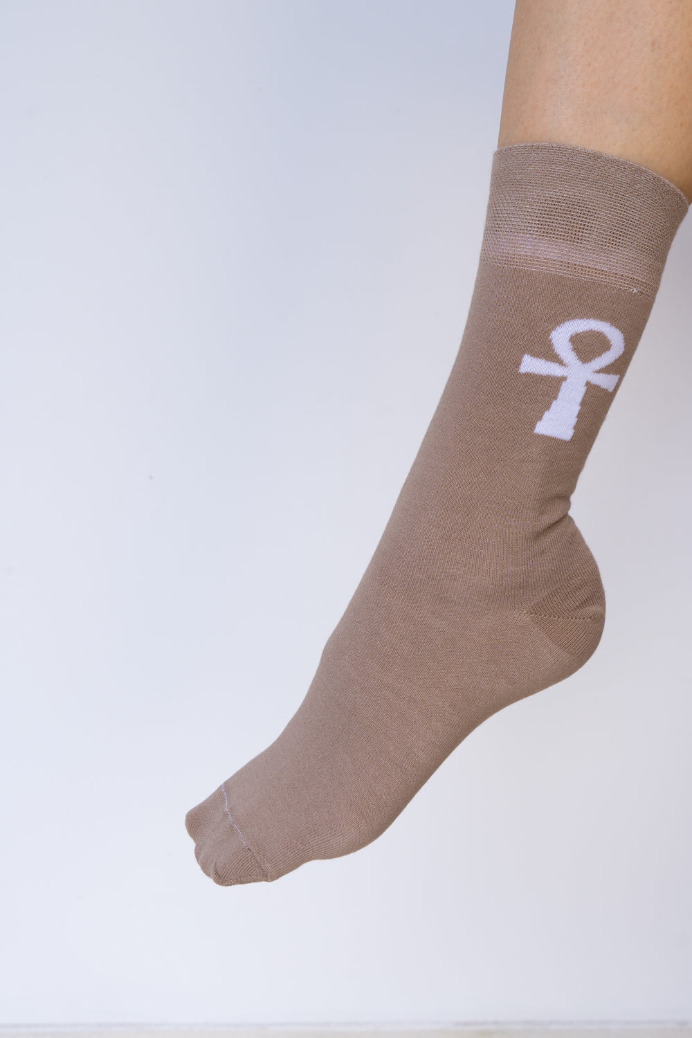 Ankh Sock - Sandstone Brown - Cotton Tiyara