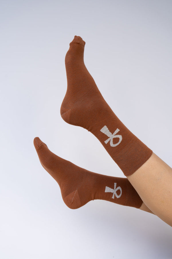 Ankh Sock - Dune Amber - Cotton Tiyara