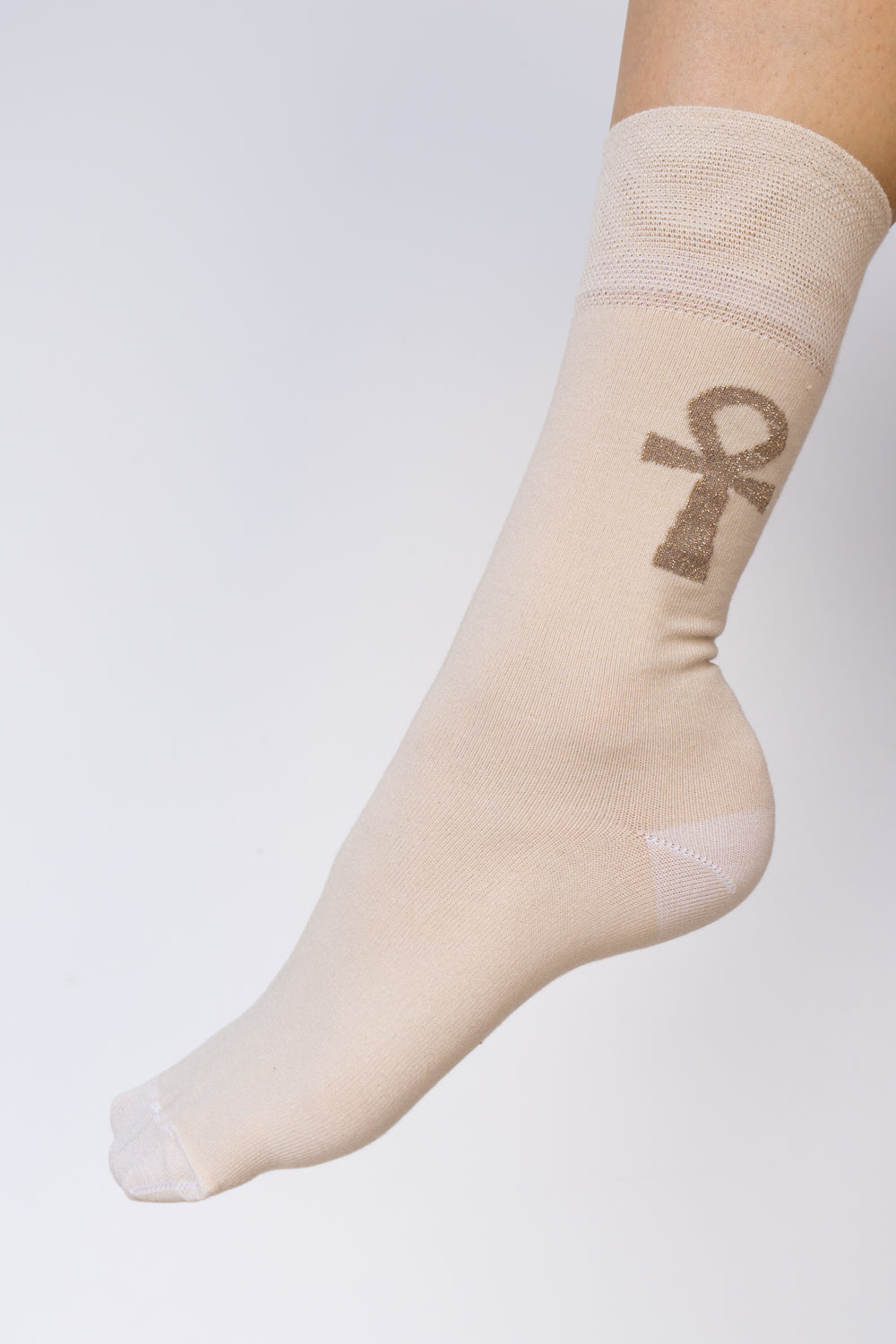 Ankh Sock - Beige Sand Cotton Tiyara