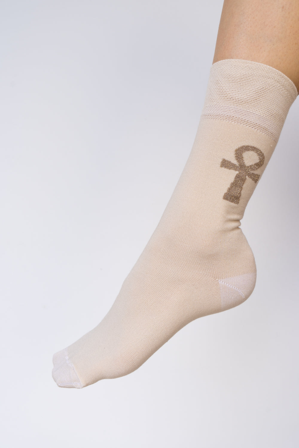 Ankh Sock - Beige Sand Cotton Tiyara