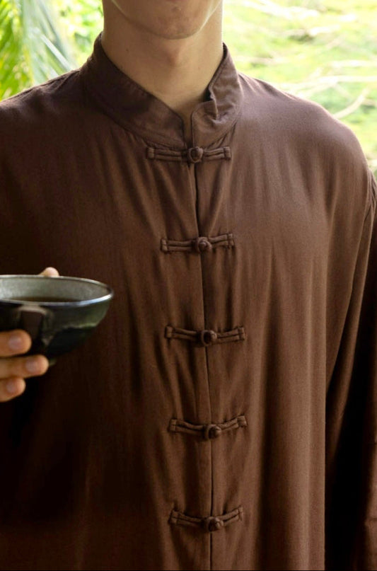 Jing Shirt – Premium Rayon – Earth Cacao
