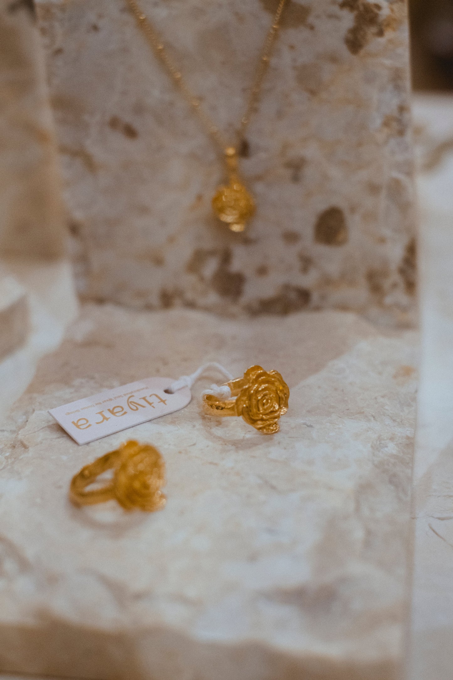 Rose of Magdalena Ring - 18K Gold Plated Sterling Silver Tiyara LLC