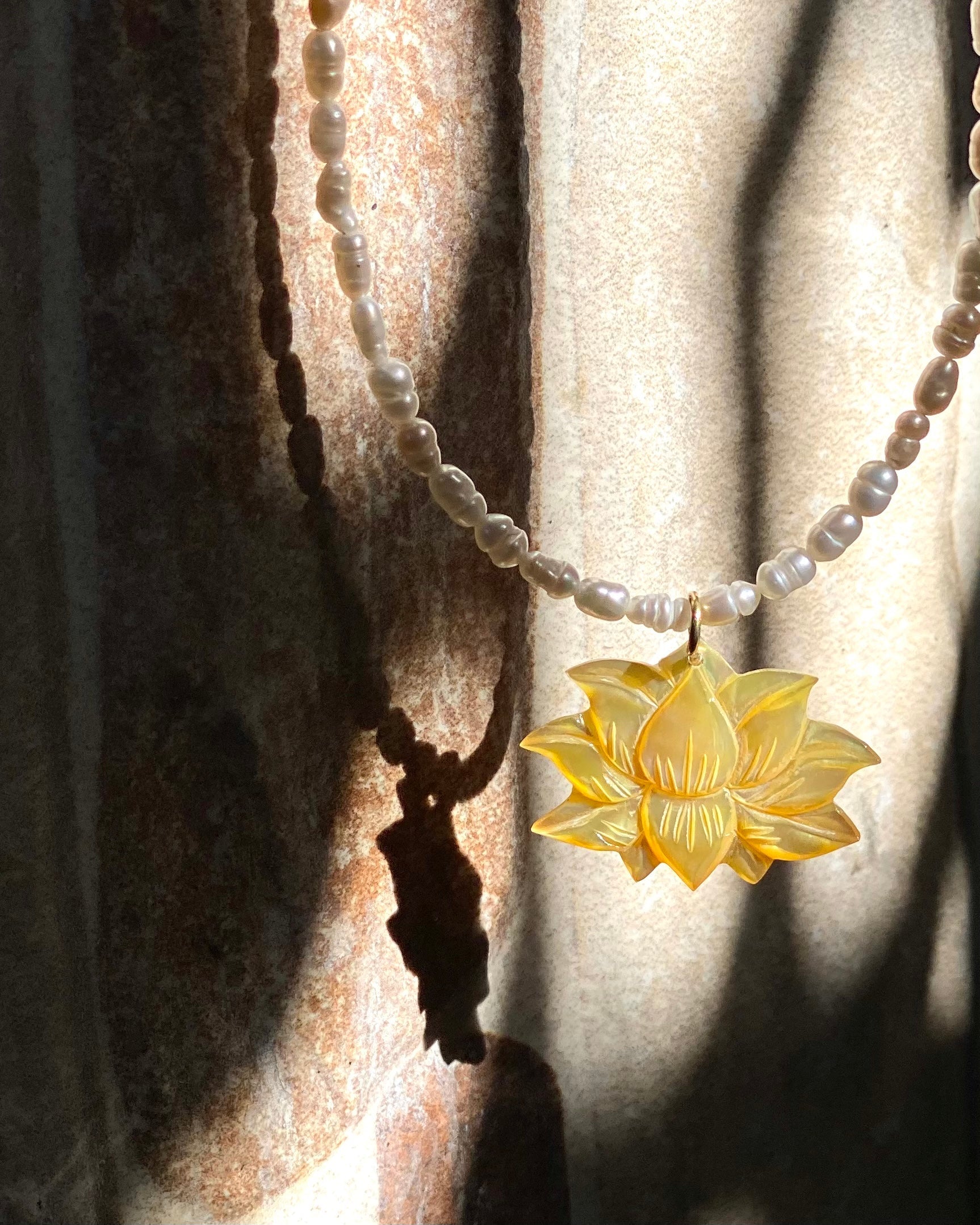 Solaris Lotus Collar Gold Mini Pendant Tiyara Soul Wear