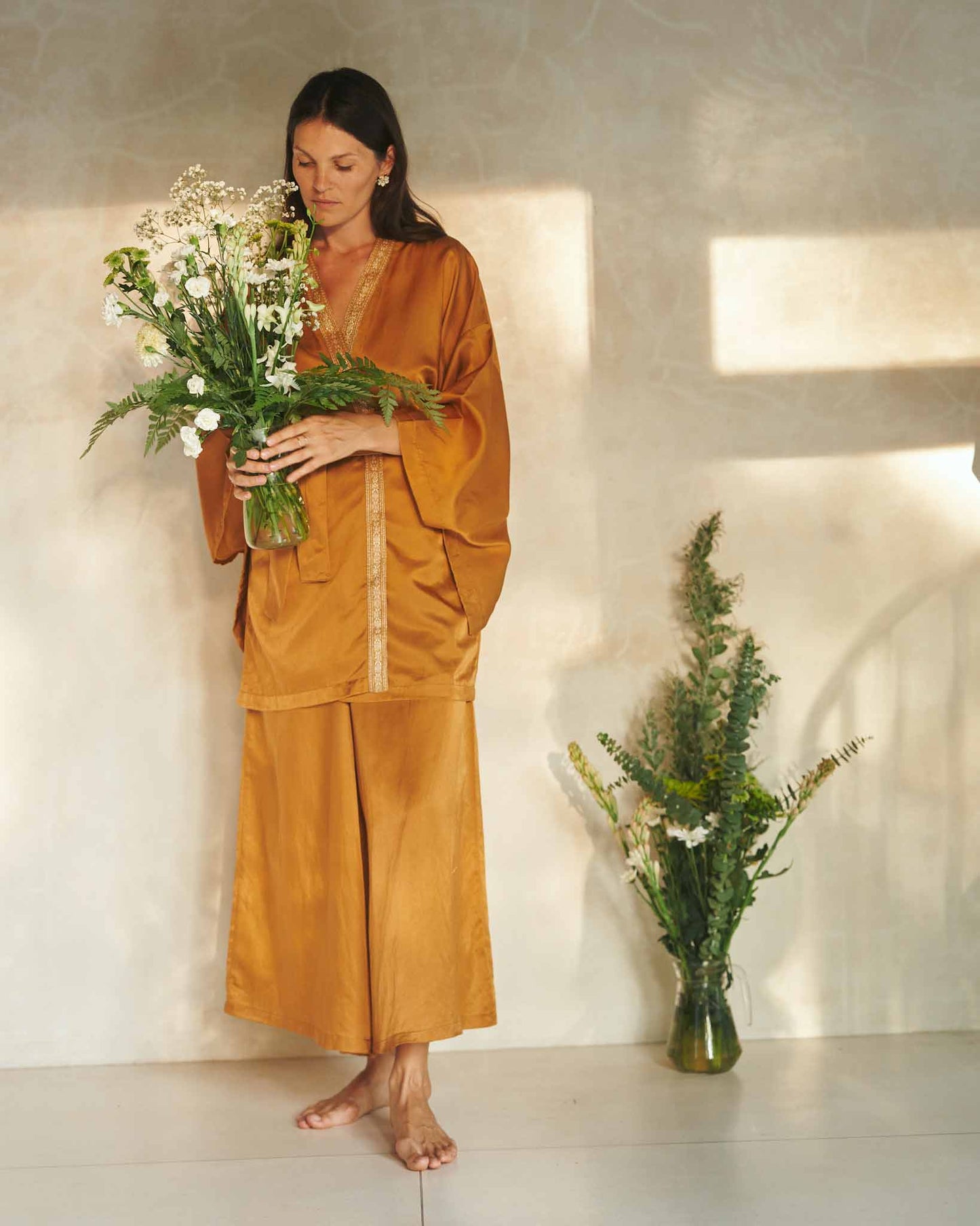 Lee Zhen Kimono - Silk Cotton - Bronze Tiyara Soul Wear