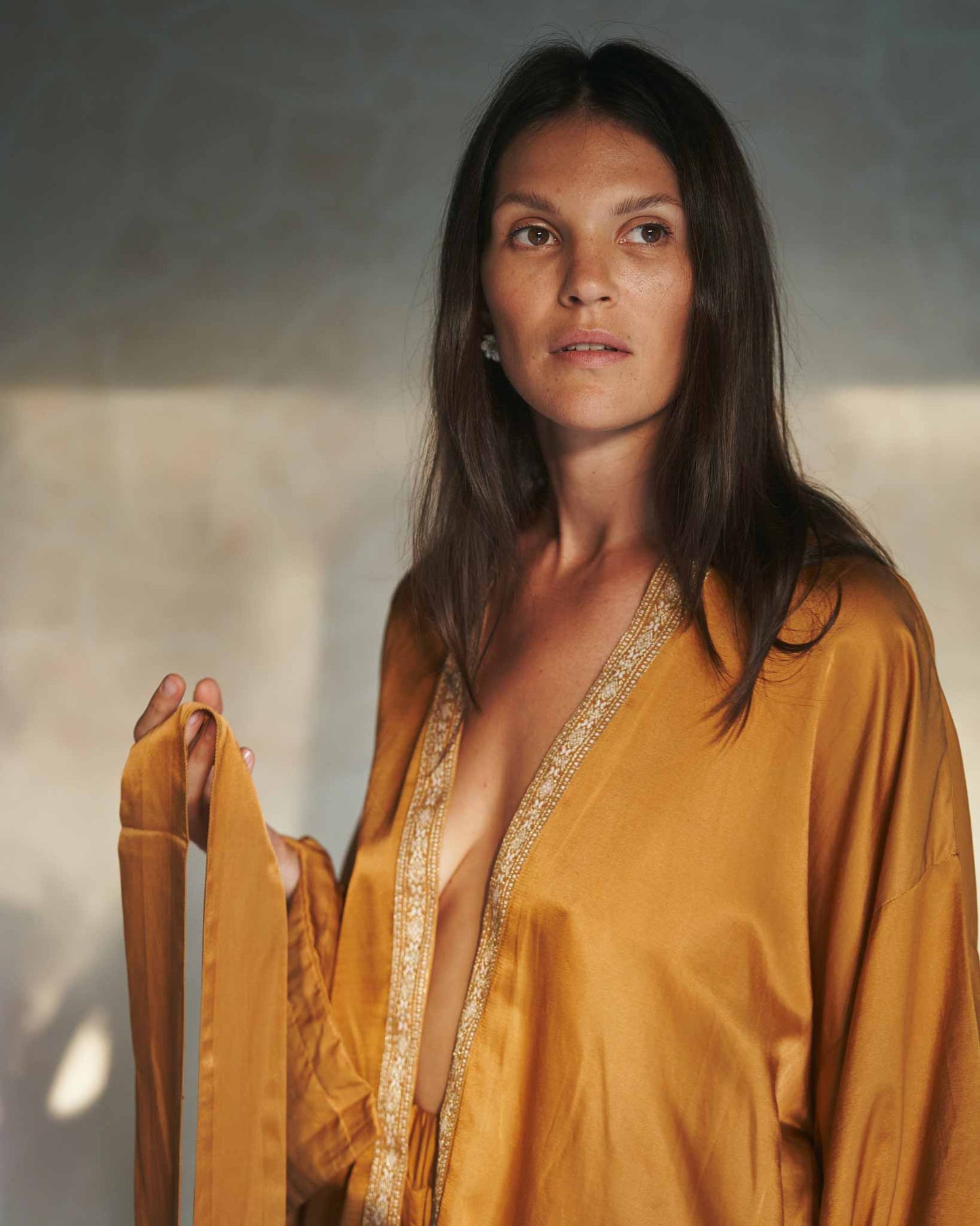 Lee Zhen Kimono - Silk Cotton - Bronze Tiyara Soul Wear