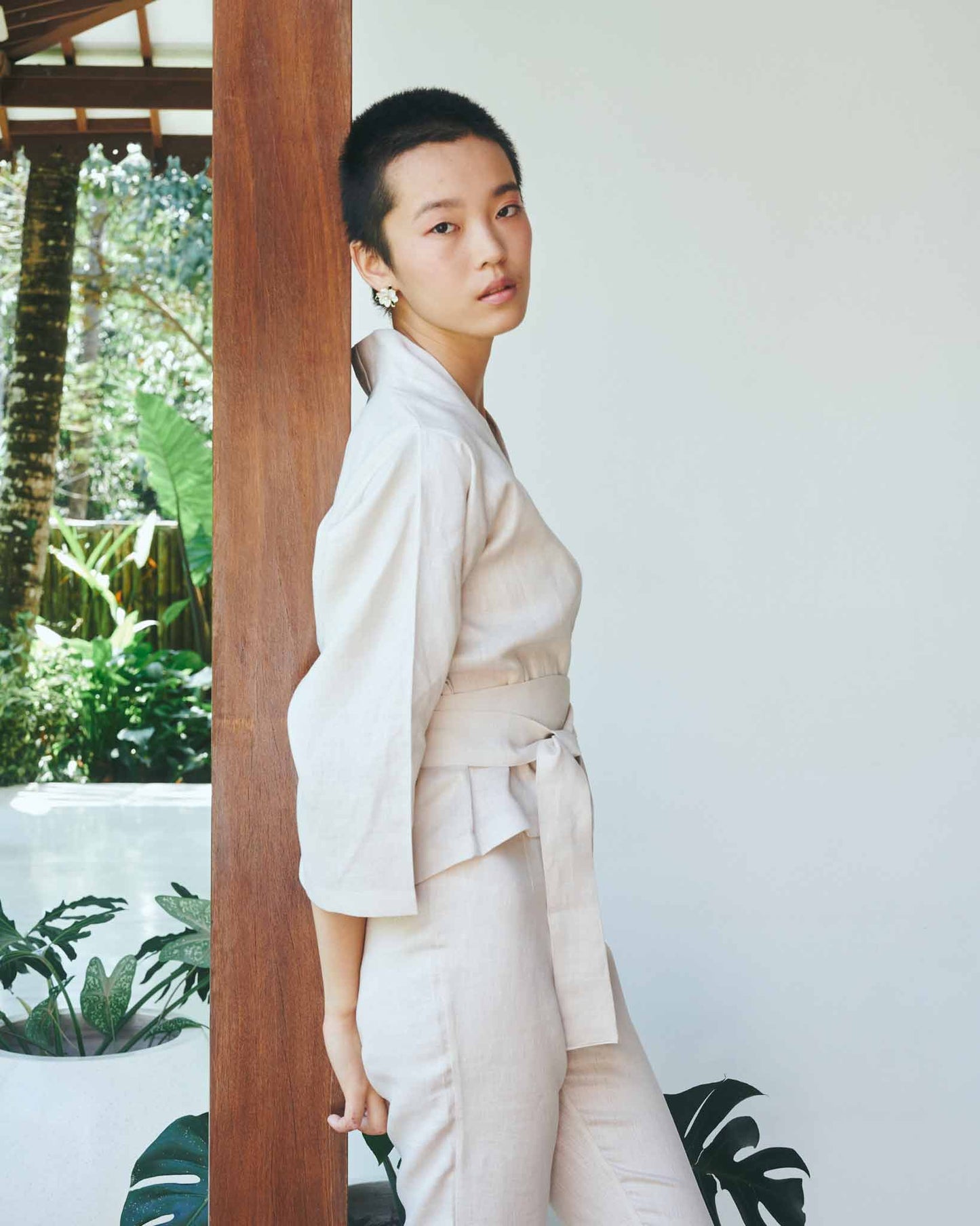 Mai Kimono Suit - Linen - Pearl Tiyara Soul Wear