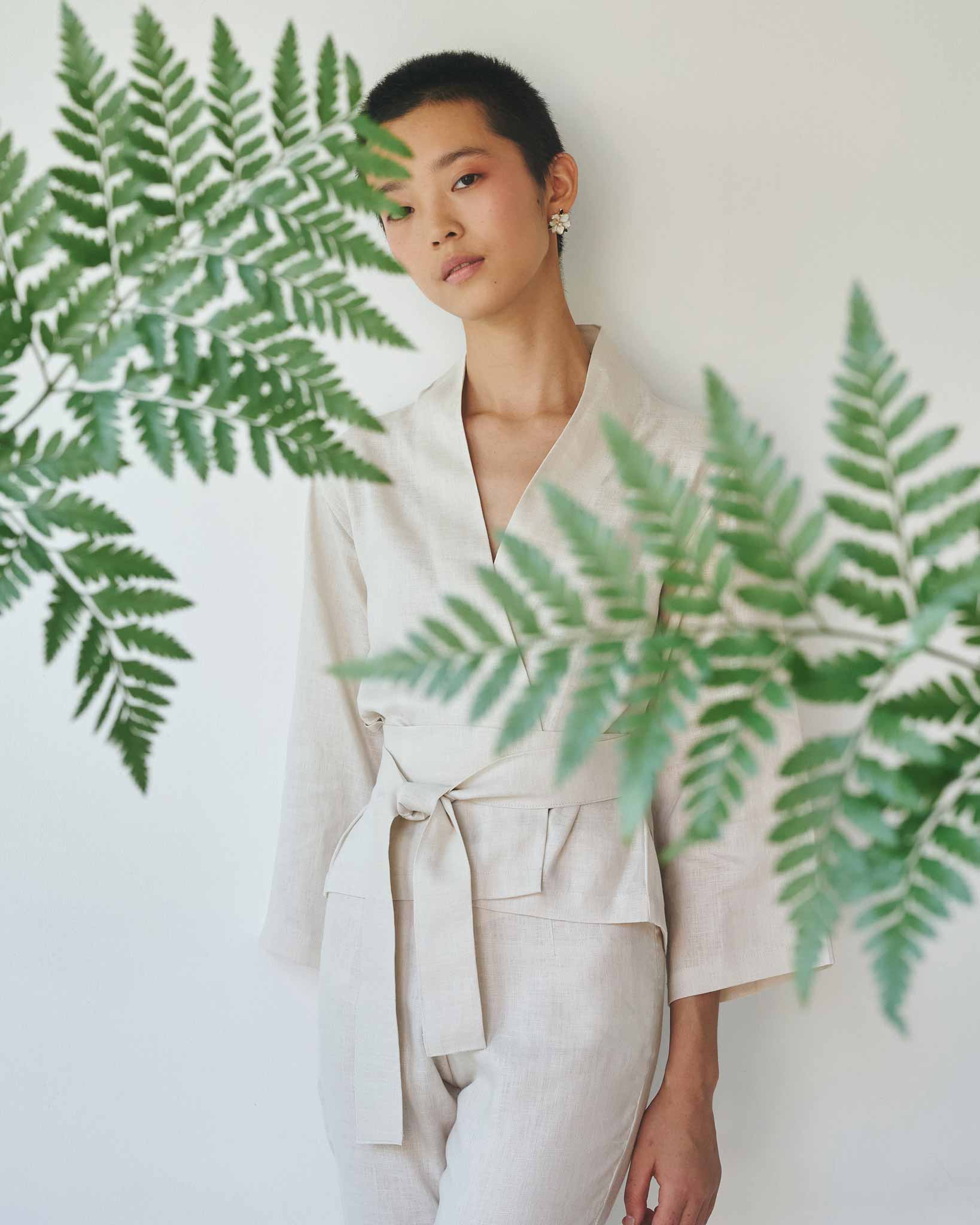 Mai Kimono Suit - Linen - Pearl Tiyara Soul Wear