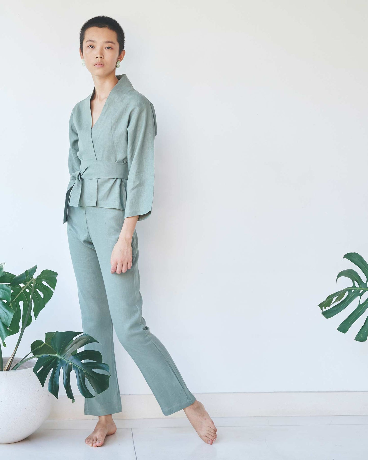 Mai Pant - Linen - Sage Tiyara Soul Wear