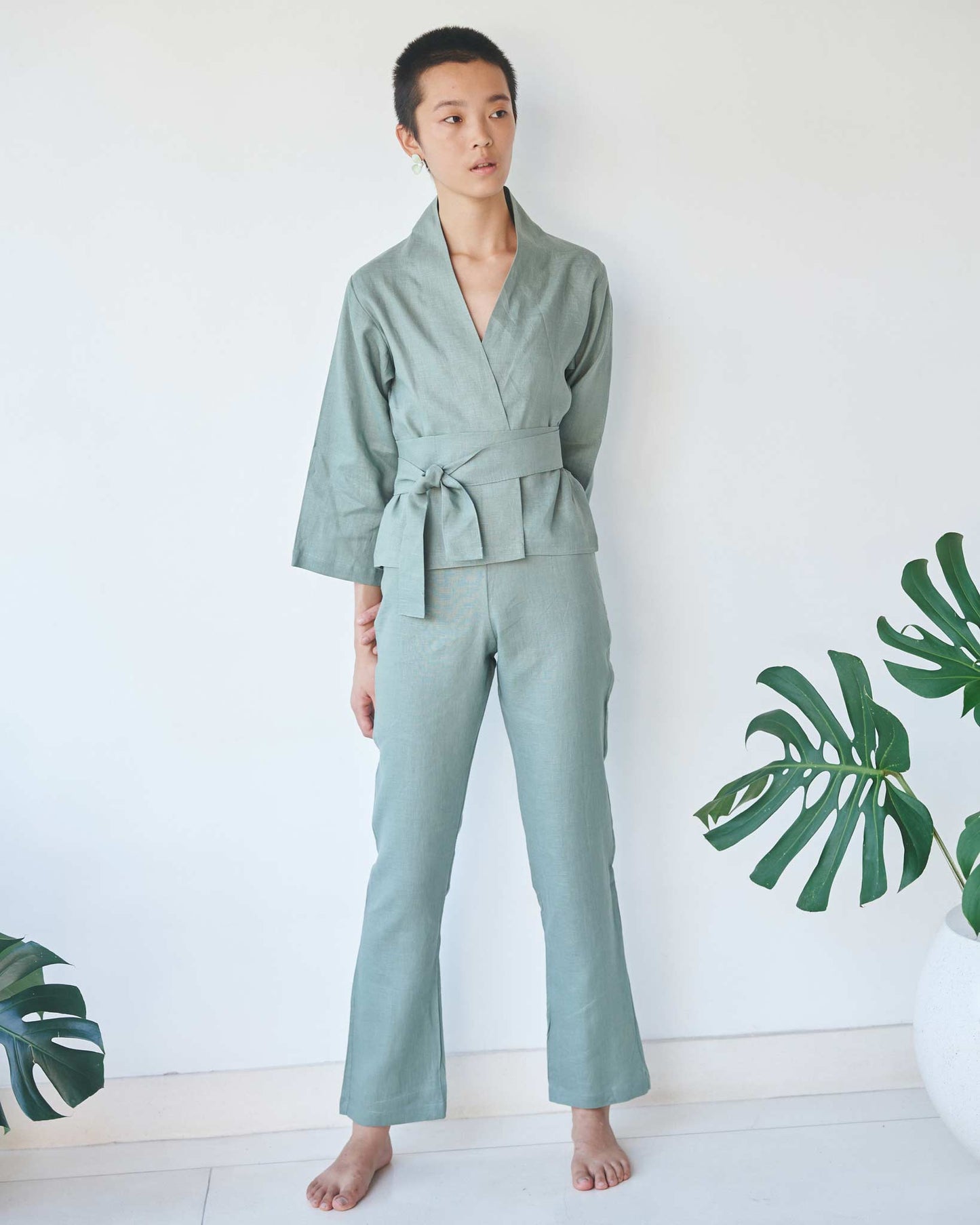 Mai Pant - Linen - Sage Tiyara Soul Wear