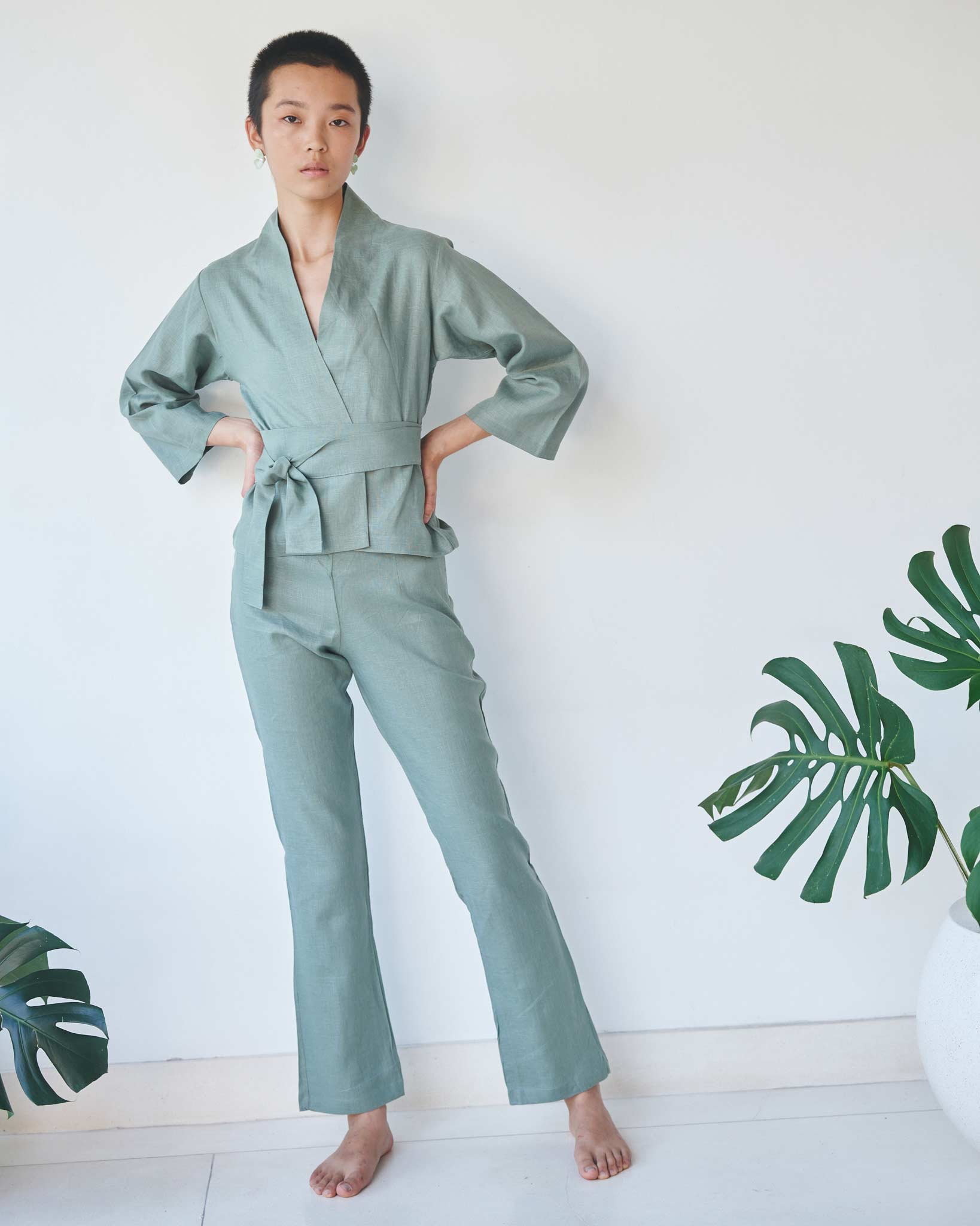 Mai Pant - Linen - Sage Tiyara Soul Wear