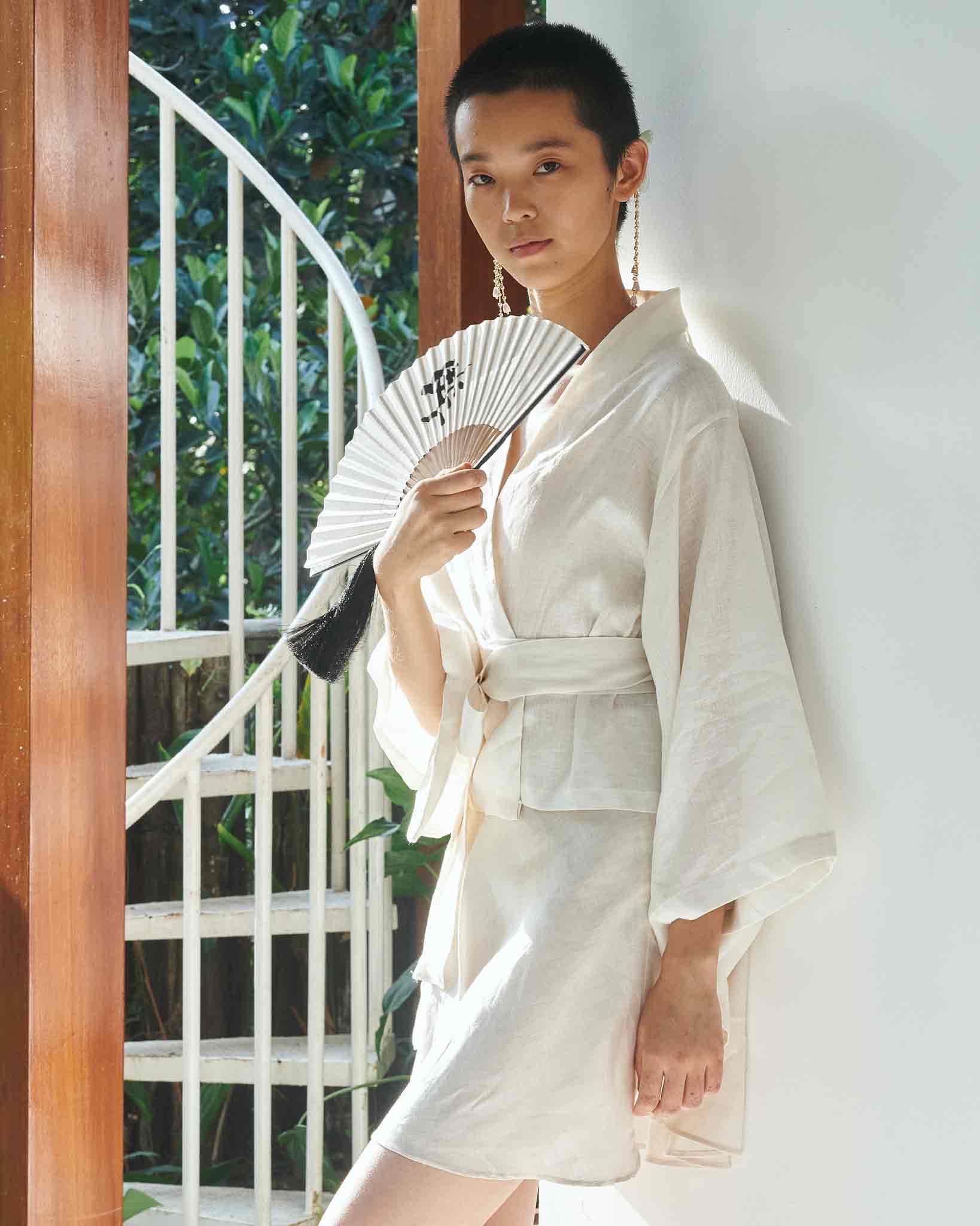 Makoto Kimono - Linen - Pearl Tiyara Soul Wear
