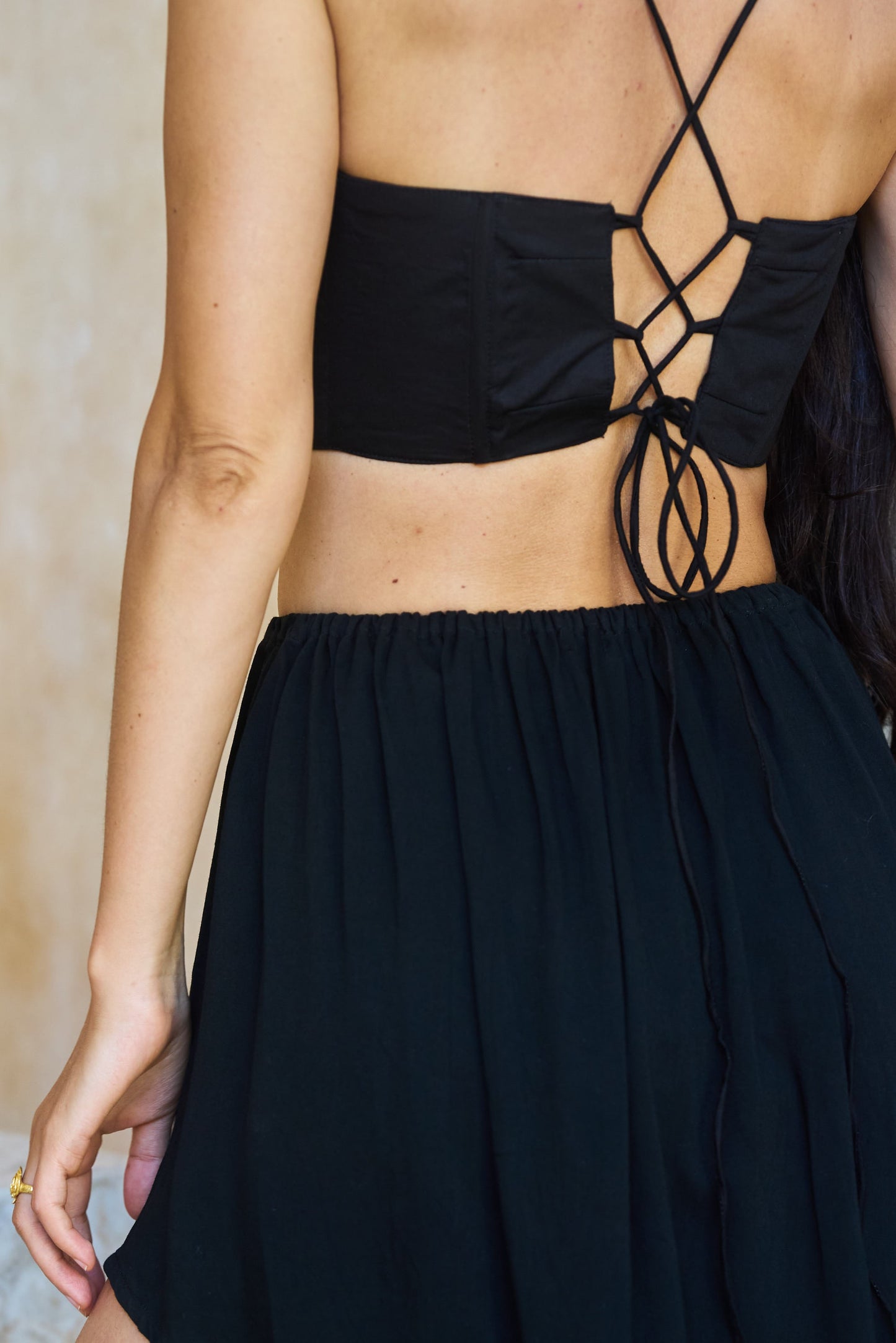 Sahara Skirt - Bamboo - Black Onyx Tiyara LLC