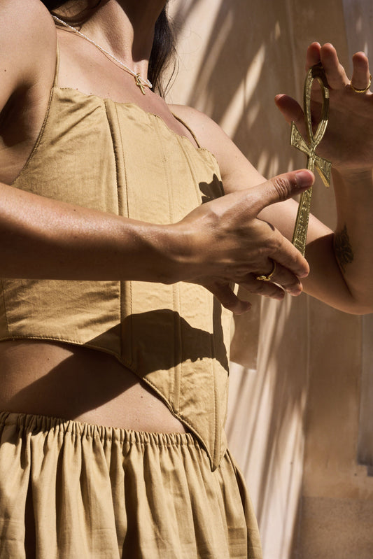 SaRa Corset - Cotton - Temple Gold Tiyara LLC