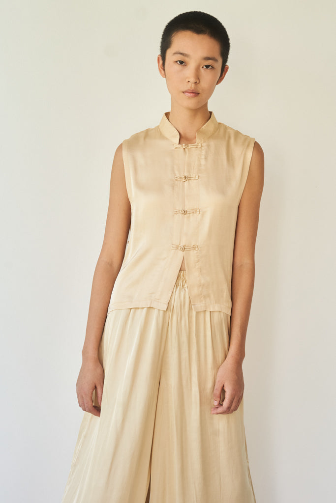 Lin Vest - Silk Viscose - Golden Pearl Tiyara Soul Wear