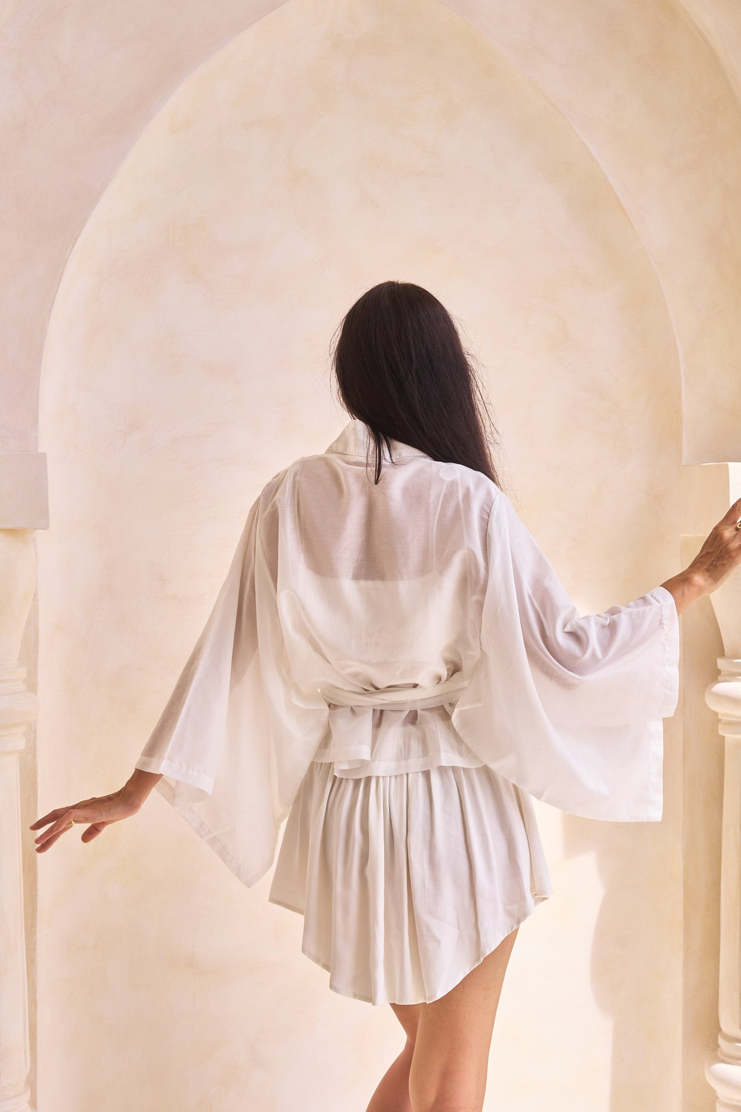 Sahara Skirt - Plant Silk - Lotus White Tiyara LLC