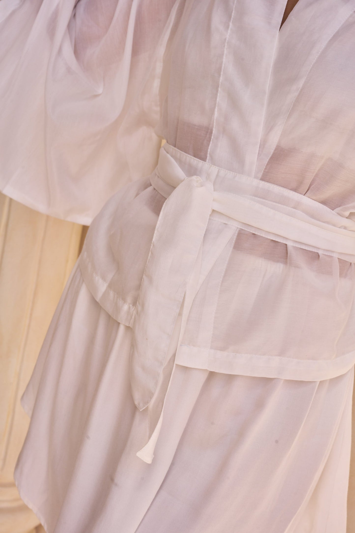 Makoto Kimono - Silk Cotton - Lotus White Tiyara LLC