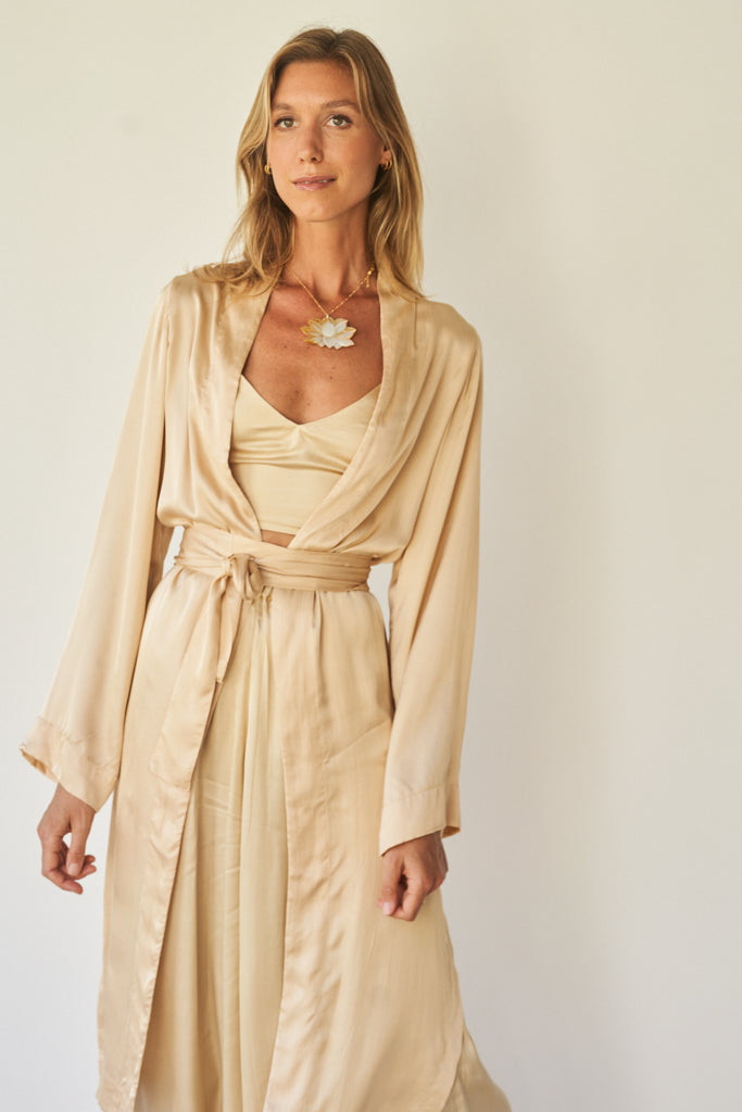 Golden Pearl Lotus Necklace Tiyara Soul Wear