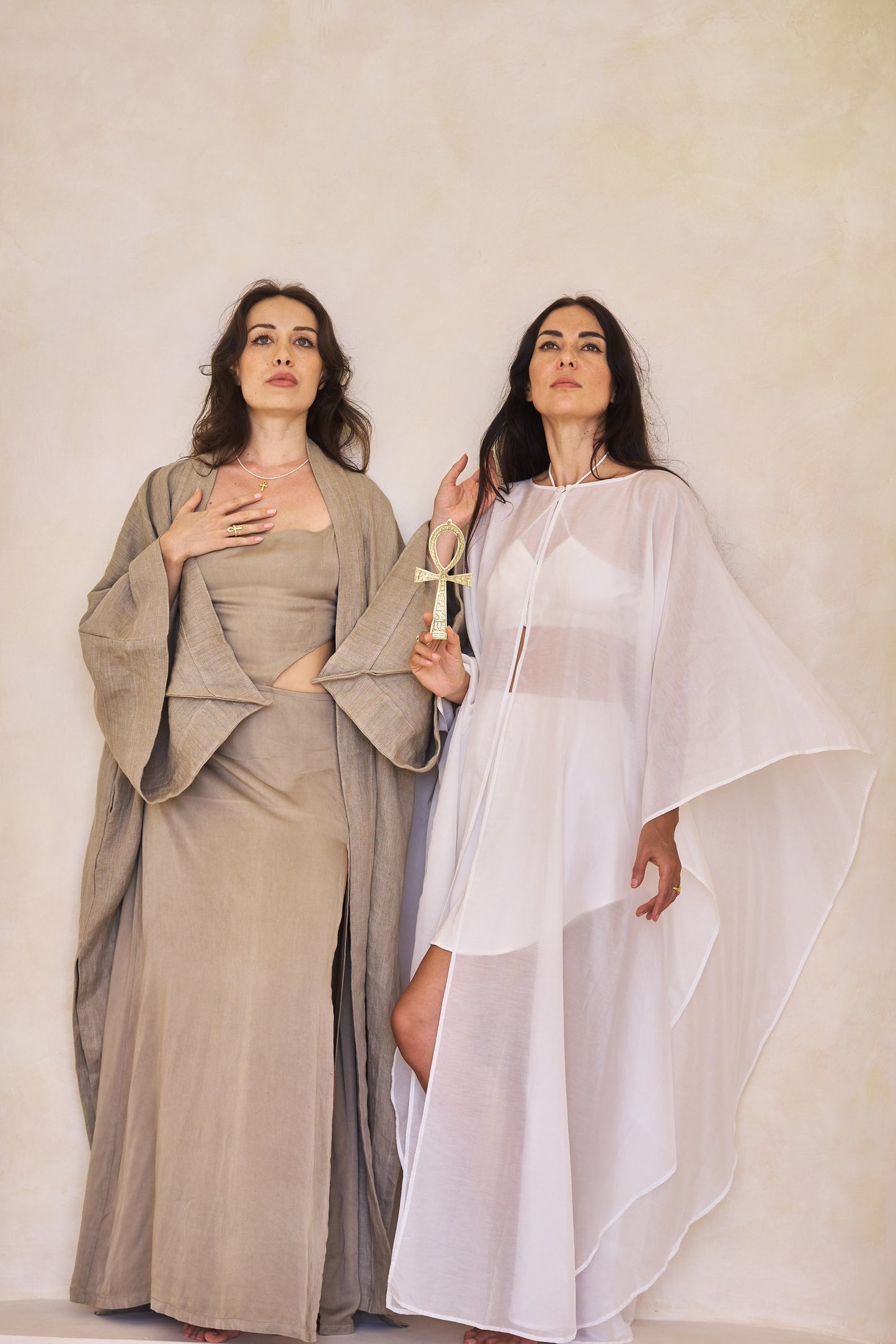 Isis Cape - Silk Cotton - Lotus White Tiyara LLC