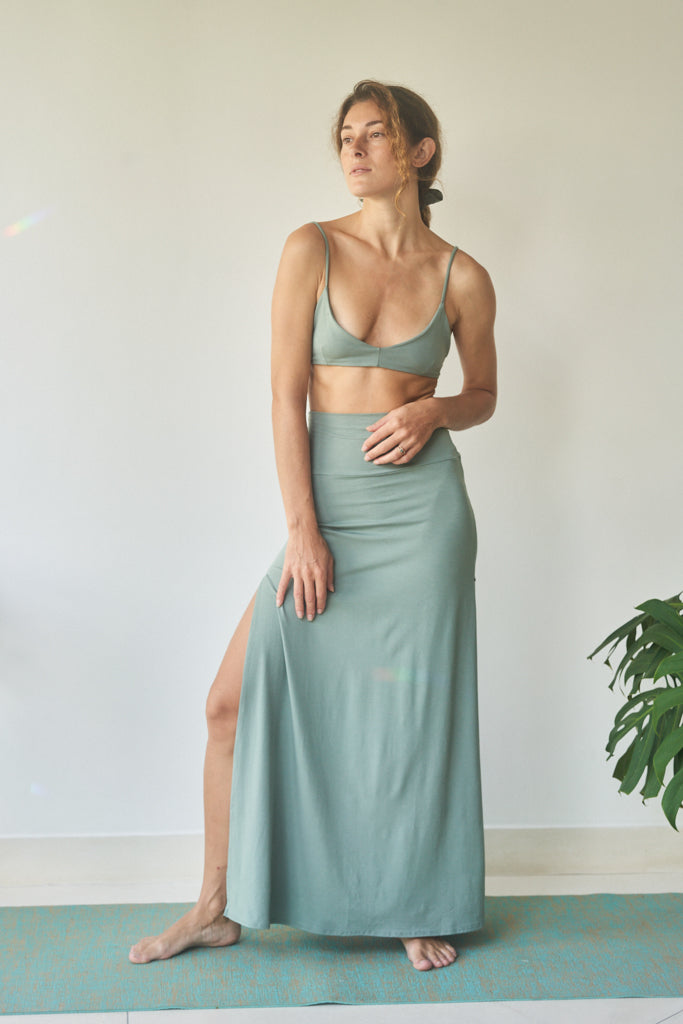 Kaili Skirt - Plant Viscose - Sage Tiyara Soul Wear