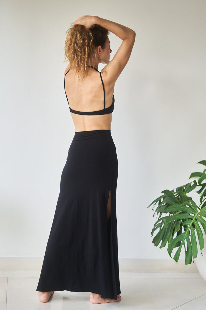 Kaili Skirt - Bamboo - Black Onyx Tiyara Soul Wear