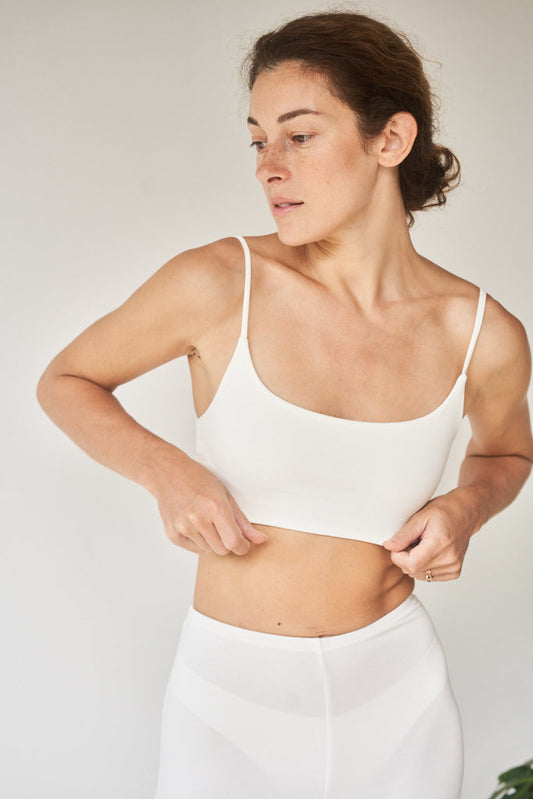 Wulan Bralette - Bamboo -  Pearl White Tiyara Soul Wear